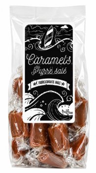 Auswahl von Karamellbonbons mit gesalzener Butter, in Papilloten verpackt